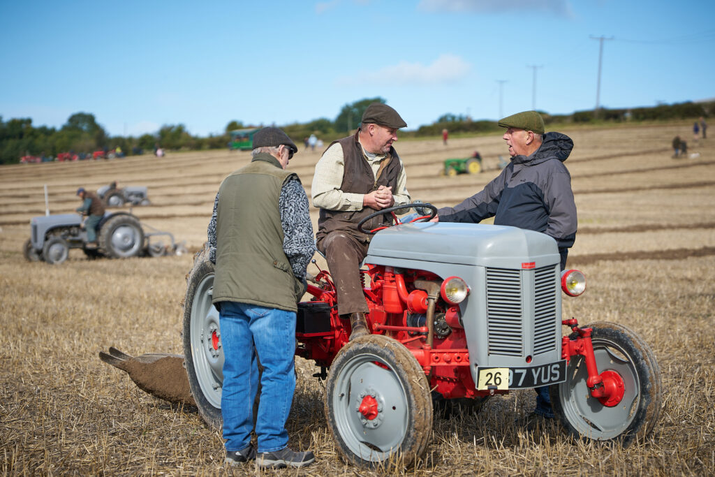 Vintage tractor ploughing