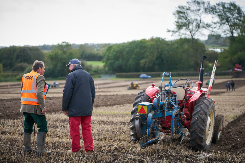 Vintage tractor ploughing